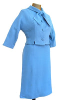 1960s Blue skirt suit w/ tie neck - Unique Boutique NYC
 - 4