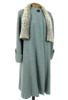 French Boucle with Grey Broadtail Scarf Collar - Unique Boutique NYC
 - 5