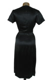 Black Satin Cocktail Dress Asymmetrical Bias - Unique Boutique NYC
 - 2