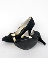 Black Linen w/White Leather Bows - Unique Boutique NYC
 - 3