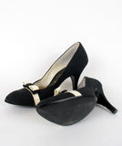 Black Linen w/White Leather Bows - Unique Boutique NYC
 - 3