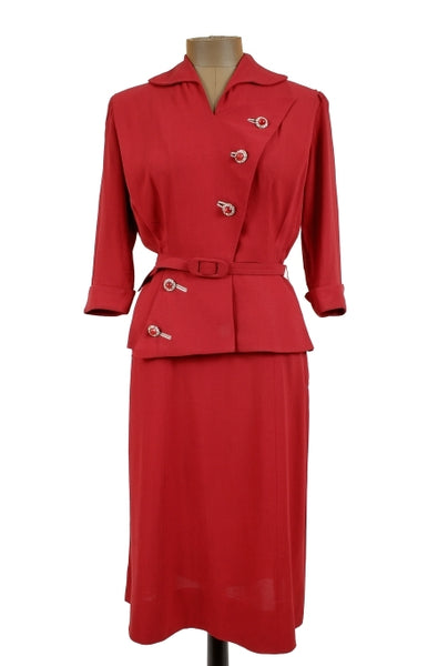 1940s Style Skirt Suit Red S-M – Unique Boutique NYC