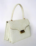 White Ostrich Handbag - Unique Boutique NYC
 - 1