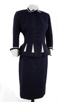 Navy Silk with Linen Gores - Unique Boutique NYC
 - 1