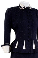 Navy Silk with Linen Gores - Unique Boutique NYC
 - 2