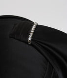 Satin Pleats with Rhinestone Accent - Unique Boutique NYC
 - 3