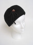 Mohair Hat with Ruby Rhinestone & Satin Bow - Unique Boutique NYC
 - 1