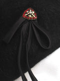 Mohair Hat with Ruby Rhinestone & Satin Bow - Unique Boutique NYC
 - 2
